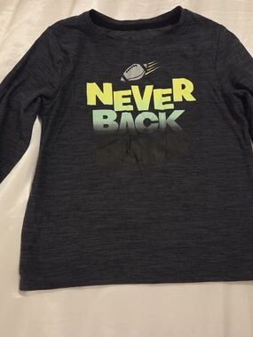 Athletic Works Boys Long Sleeve Shirt 4T Football “Never Back Down